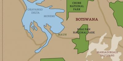 რუკა ბოტსვანას რუკა ეროვნული პარკები